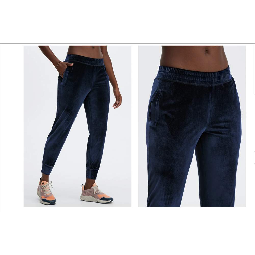 NWT Fabletics Daria Velour Jogger. Sz. 1X 16/18  Deep Navy.